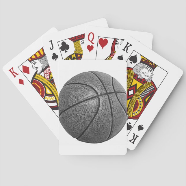 Jeu De Cartes Basket-ball en niveaux de gris (dos)
