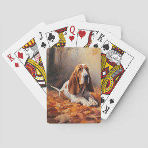 Jeu De Cartes Basset Hound à l'automne Leaves automne Inspire
