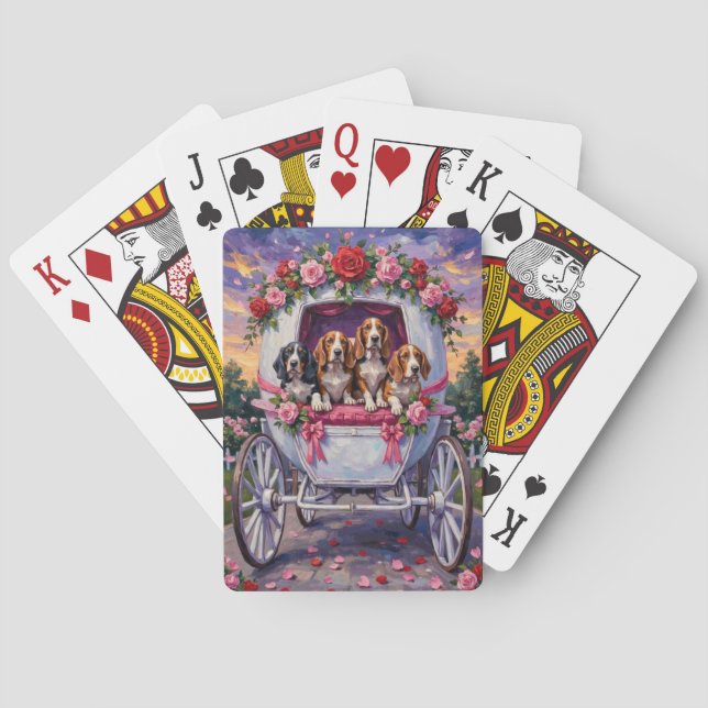 Jeu De Cartes Basset Hound Dog Valentine's Day  (dos)