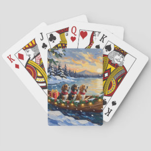 Jeu De Cartes Basset Hound Noël Bateau Fêtes