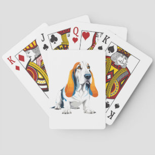 Jeu De Cartes Basset Hound Vector Art avec des couleurs vives