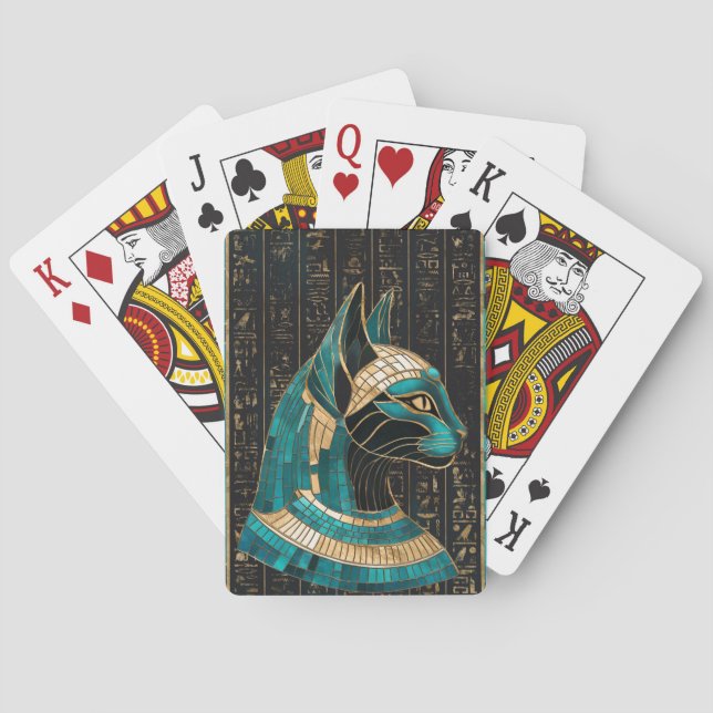 Jeu De Cartes Bastet, déesse chatte égyptienne - Art mosaïque (dos)