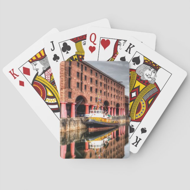 Jeu De Cartes Bateau à remorque Brocklebank Albert Dock (dos)