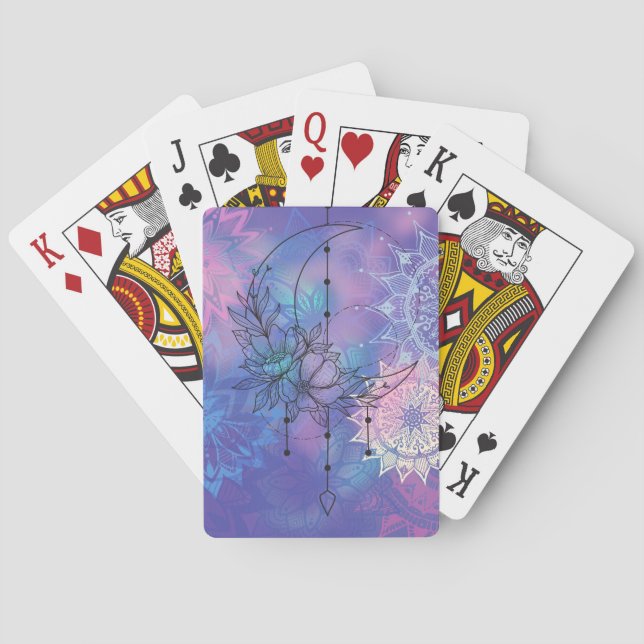 Jeu De Cartes batik mandala et lune (dos)