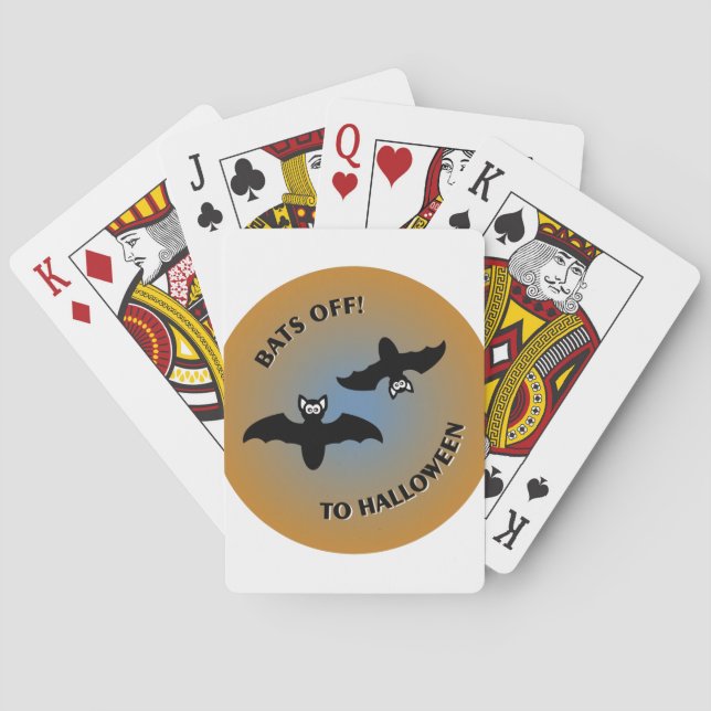 Jeu De Cartes Bats d'Halloween bleu orange (dos)