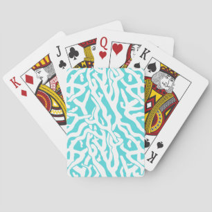 Jeu De Cartes Beach Coral Reef Motif Nautique Blanc Bleu