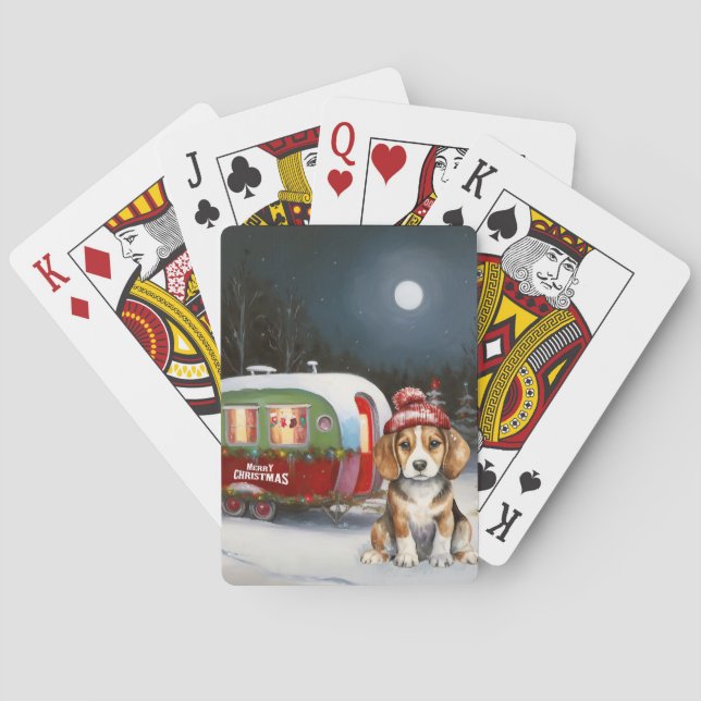 Jeu De Cartes Beagle d'hiver Caravan Christmas Adventure (dos)