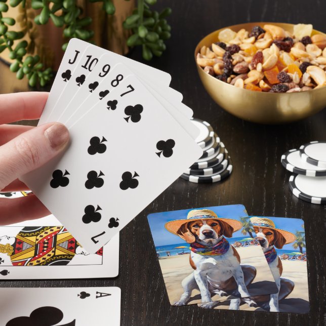 Jeu De Cartes Beagle sur la plage, cadeau d'été pour les amoureu (In Situ)