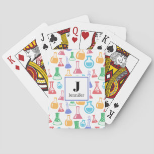 Jeu De Cartes Beakers et flacons Fun Science Motif Monogramme