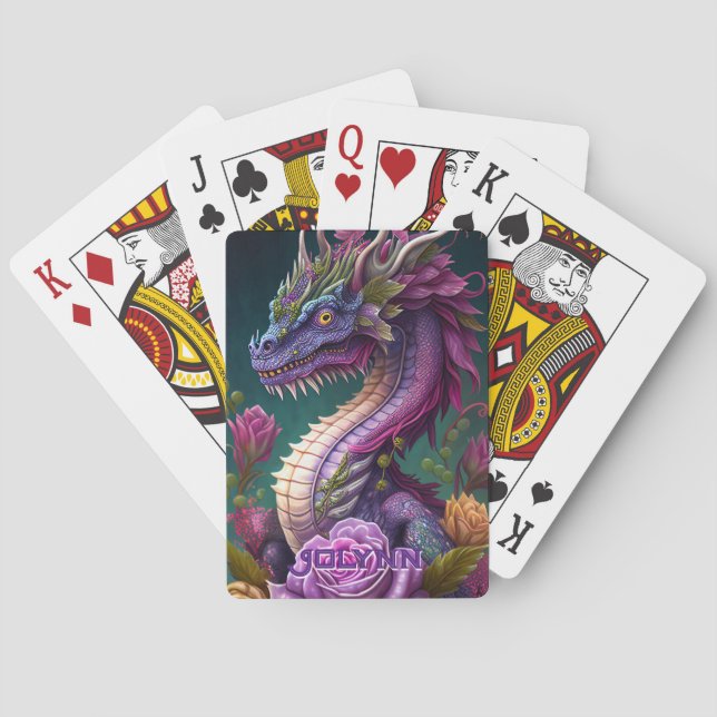 Jeu De Cartes Beau Dragon Violet (dos)