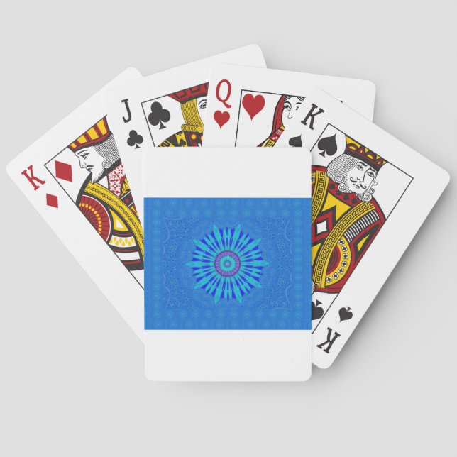 Jeu De Cartes Beau Royal Blue Mandala Art Imprimer (dos)