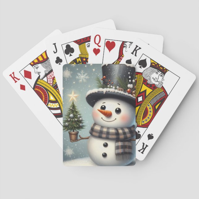 Jeu De Cartes Beau tourbillon Noël/bonhomme de neige d'hiver (dos)
