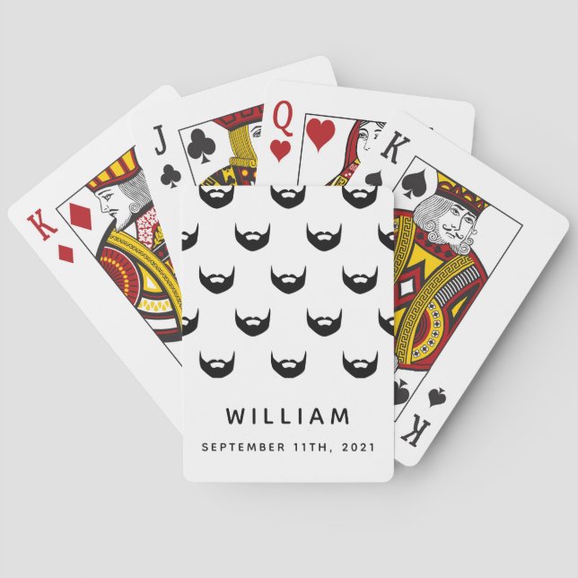 Jeu De Cartes Beauté blanc noir nom fête d'anniversaire (dos)