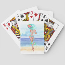 Beauté de bain cartes de jeu