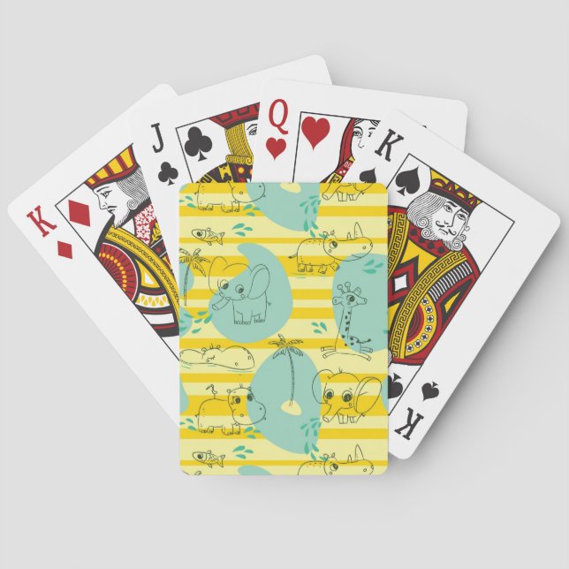 Jeu De Cartes Beaux animaux jouant avec de l'eau 2 (dos)