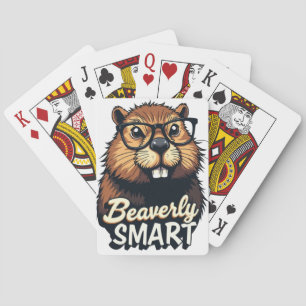 Jeu De Cartes Beaverly Smart - Drôle Castor avec lunettes Graphi