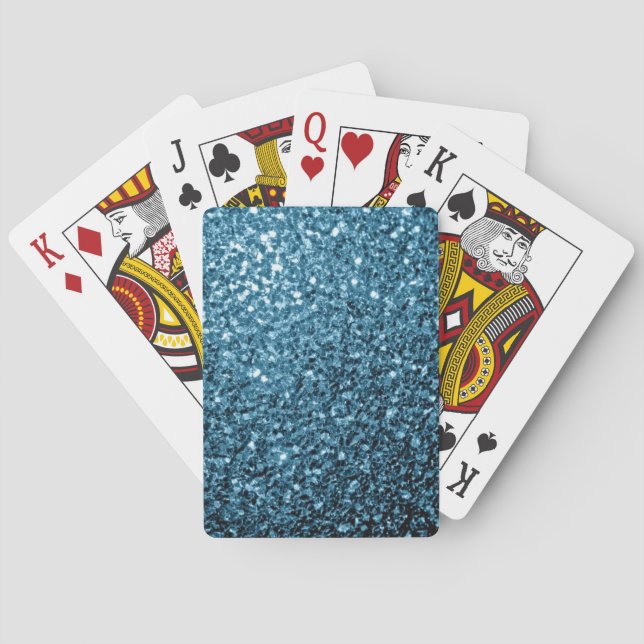 Jeu De Cartes Bébé bleu clair faux parties scintillant scintille (dos)