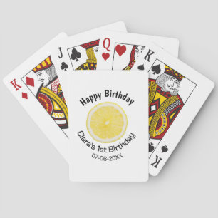 Jeu De Cartes Bébé enfants 1er anniversaire citron tranche ajout