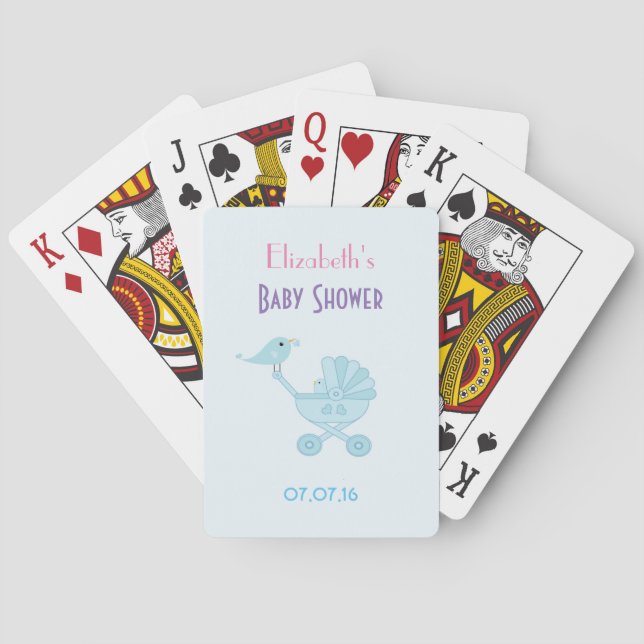 Jeu De Cartes Bébé et maman Bluebirds Douche Favoriser (dos)