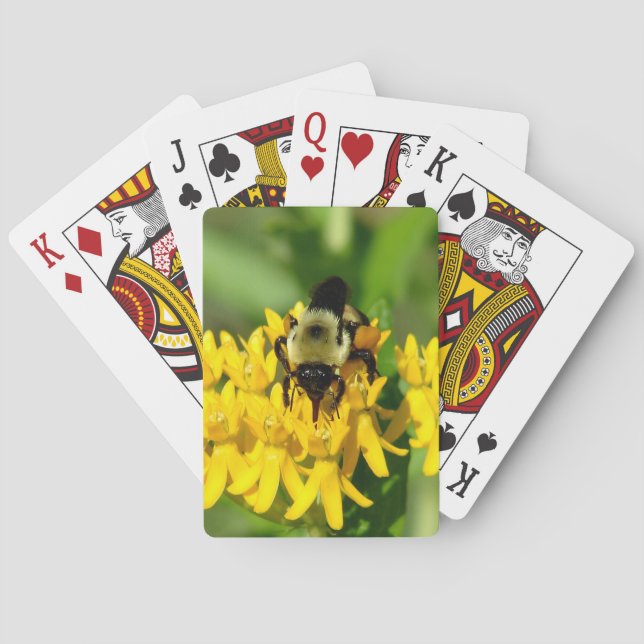 Jeu De Cartes Bee Feasting on Butterfly Weed Wildflowers (dos)