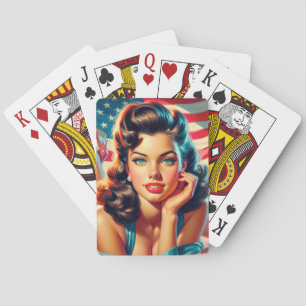 Jeu De Cartes Belle Américaine Rétro