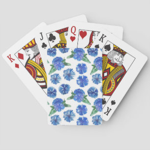Jeu De Cartes Belle aquarelle bleu cornfleurs