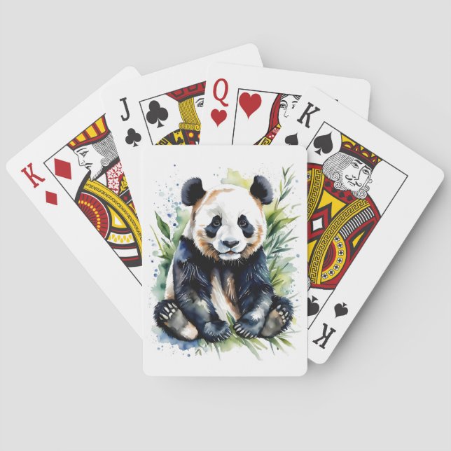 Jeu De Cartes Belle aquarelle Panda Bear (dos)