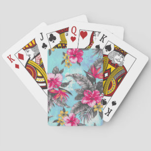 Jeu De Cartes Belle aquarelle tropicale à peinture florale