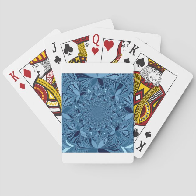 Jeu De Cartes Belle Belle Iridescente Blue Kaleidoscope Art (dos)