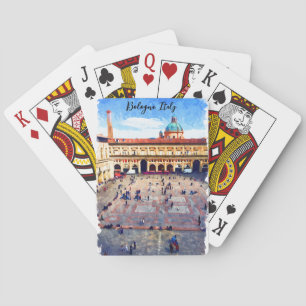 Jeu De Cartes Belle Bologne Italie Aquarelle Voyage