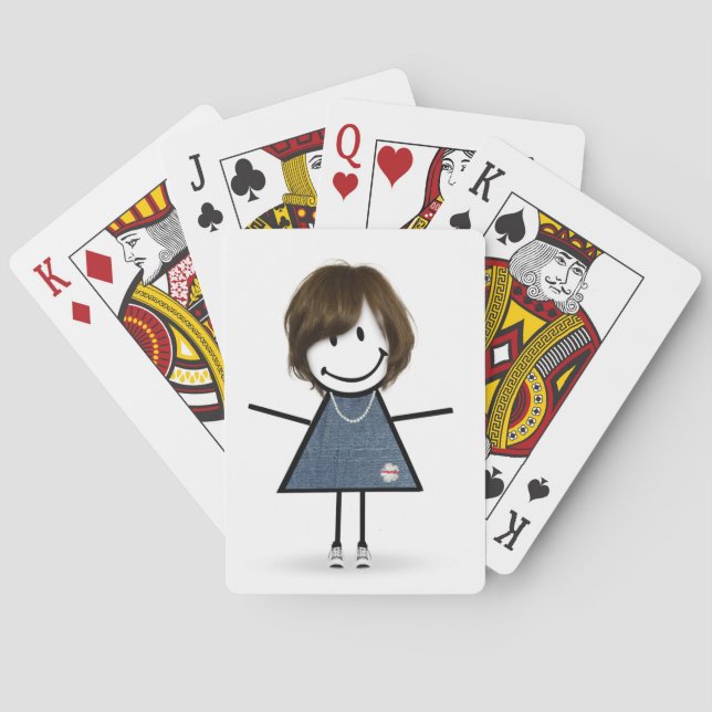 Jeu De Cartes Belle chatte fille avec Basket (dos)