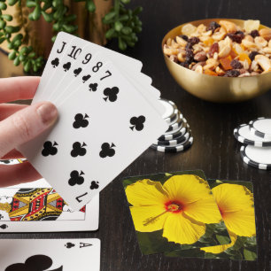 Jeu De Cartes Belle Fleur d'Hibiscus Jaune
