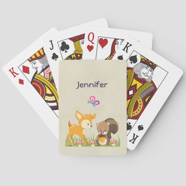 Jeu De Cartes Belle forêt Animaux Caricature Whimsical (dos)
