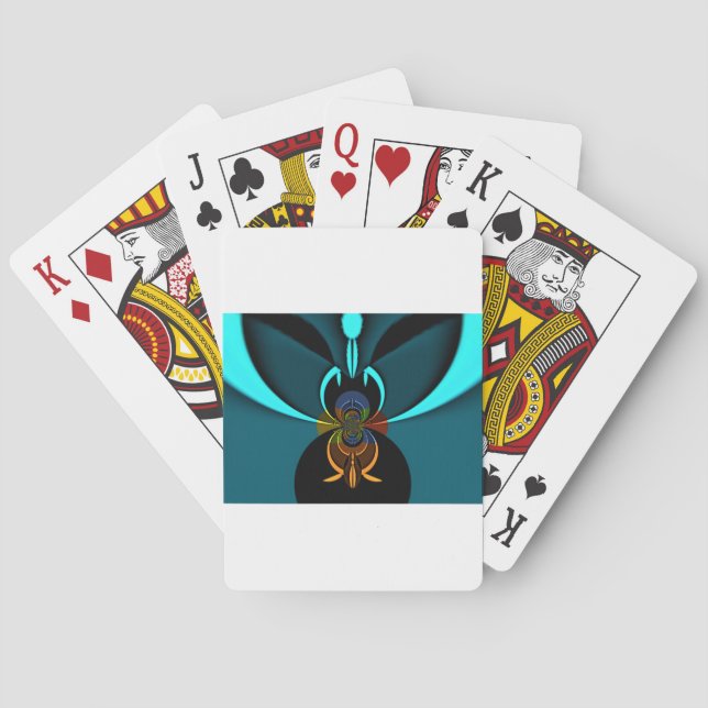 Jeu De Cartes Belle impression Cyan Abstrait Art (dos)