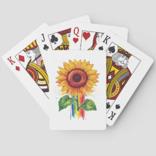 Jeu De Cartes belle impression élégante avec tournesol