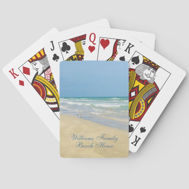 Jeu De Cartes Belle Maison de plage Personnalisée Photo Côtière  (dos)