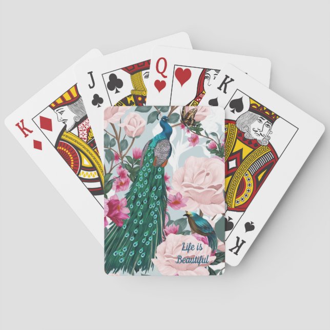 Jeu De Cartes Belle Peacock Floral Playing Cartes (dos)