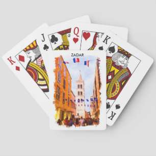 Jeu De Cartes Belle peinture aquarelle de Zadar Croatie