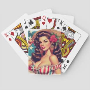 Jeu De Cartes Belle Peinture de femme rétro