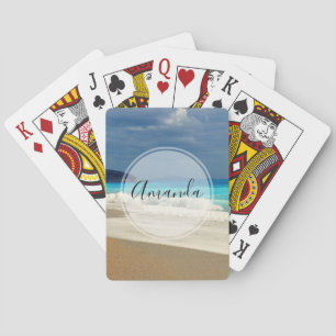 Jeu De Cartes Belle Turquoise Bleue Mer Tropicale Photographie