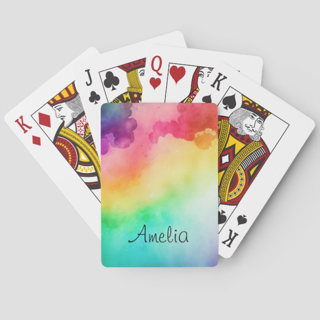 Jeu De Cartes Belles couleurs arc-en-ciel Design abstrait (dos)