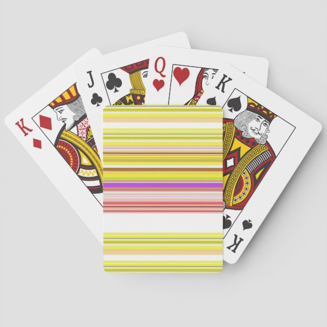 Jeu De Cartes Belles rayures jaunes blanches (dos)