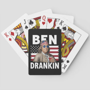 Jeu De Cartes Ben Drankin Beer 4 juillet Drapeau Vintage Drôle a