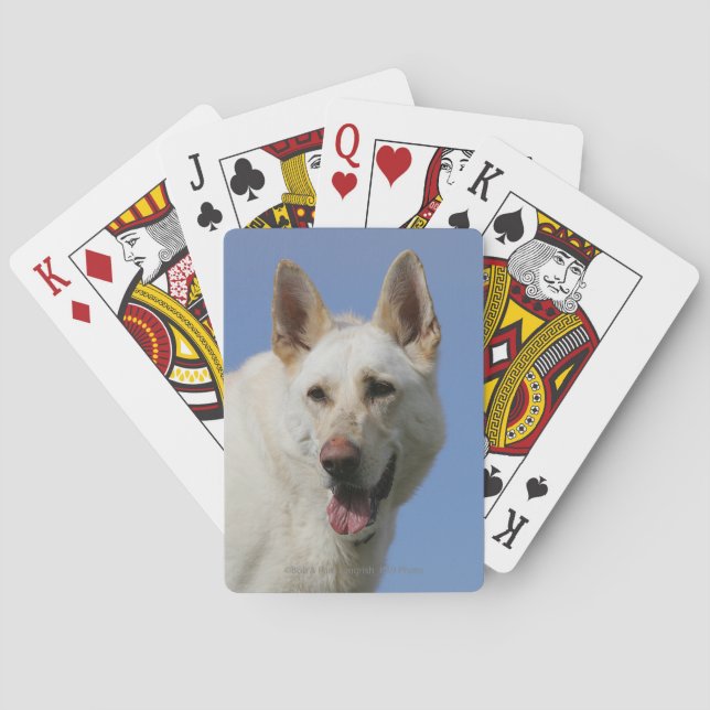 Jeu De Cartes Berger allemand blanc (dos)