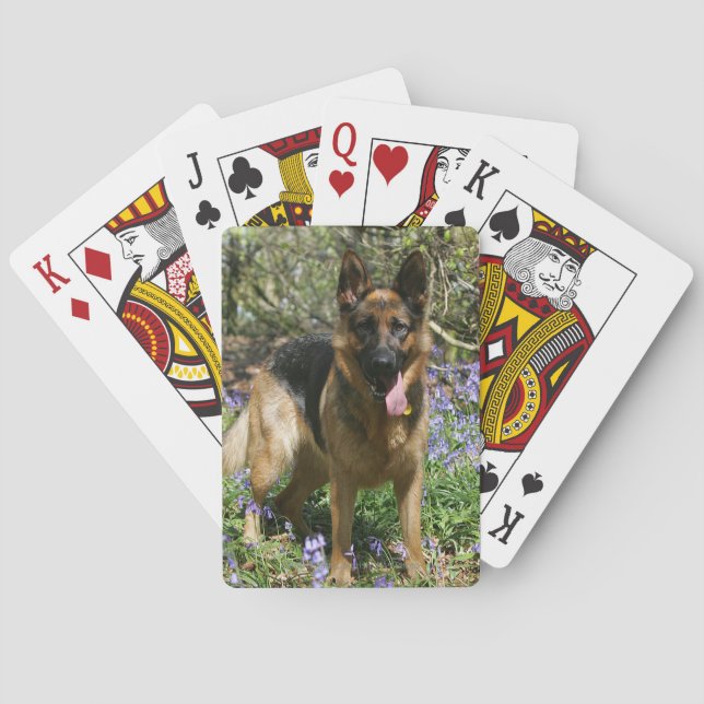 Jeu De Cartes Berger Allemand Laissant tomber (dos)