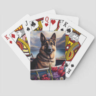 Jeu De Cartes Berger allemand sur une pagaie : une aventure Pitt