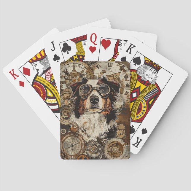 Jeu De Cartes Berger australien Steampunk (dos)