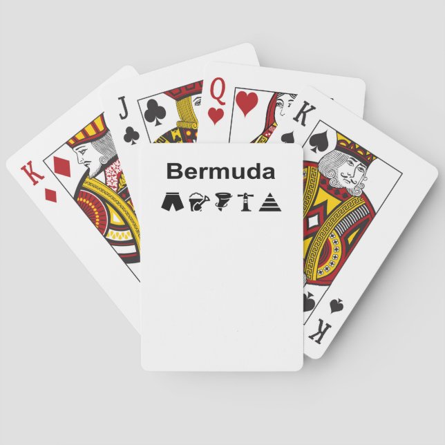 Jeu De Cartes Bermudes Icônes Monotone Couleur claire (dos)