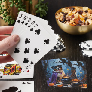 Jeu De Cartes Bernese Mountain Dog peinture Whimsical Halloween