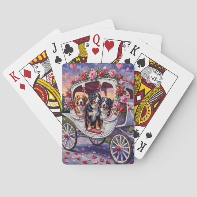 Jeu De Cartes Bernese Mountain Dog Valentine's Day (dos)